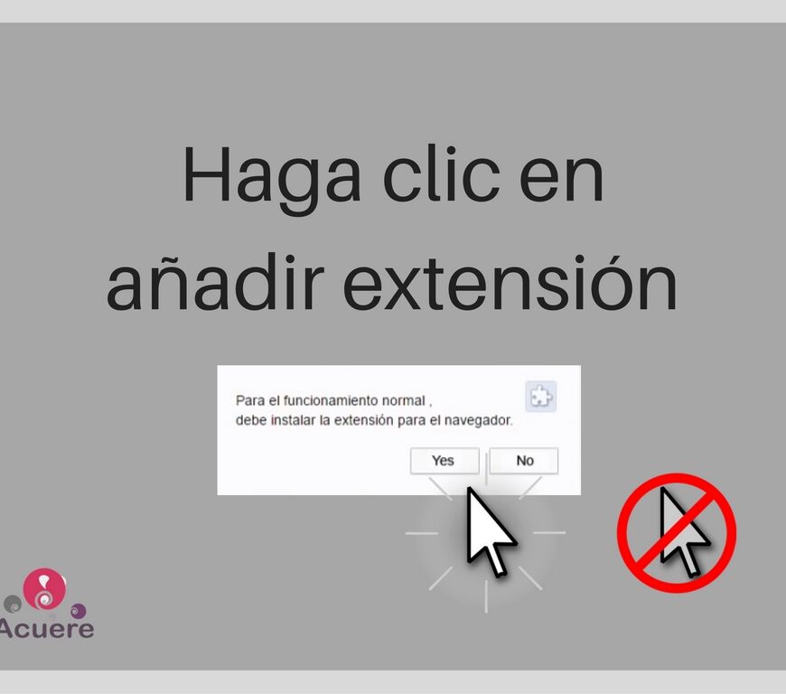 cerrar haga clic en añadir extension
