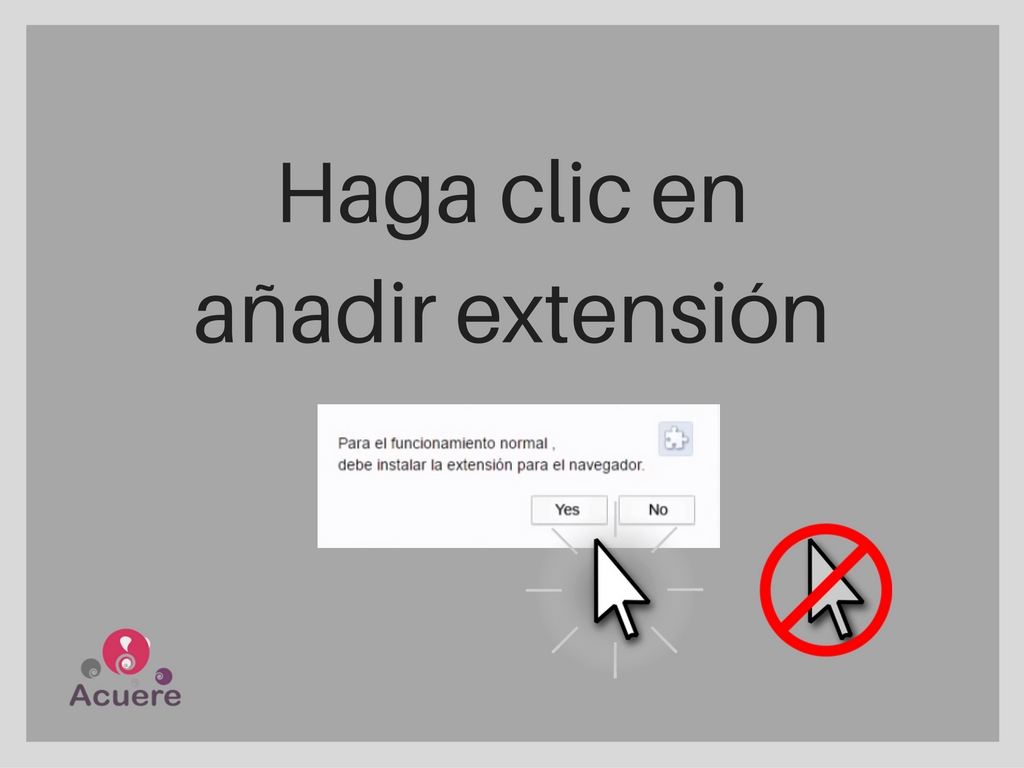 cerrar haga clic en añadir extension